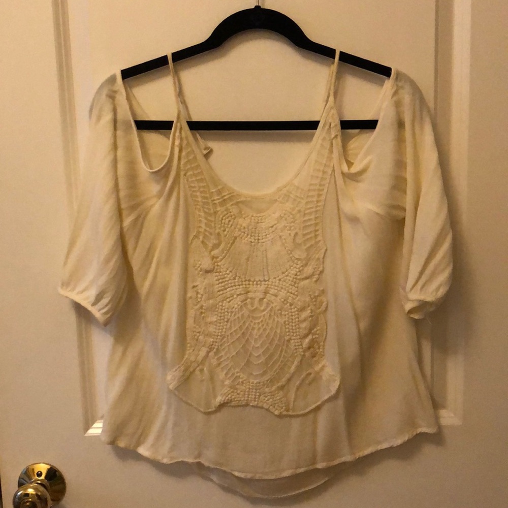 Blue Rain off the shoulder blouse